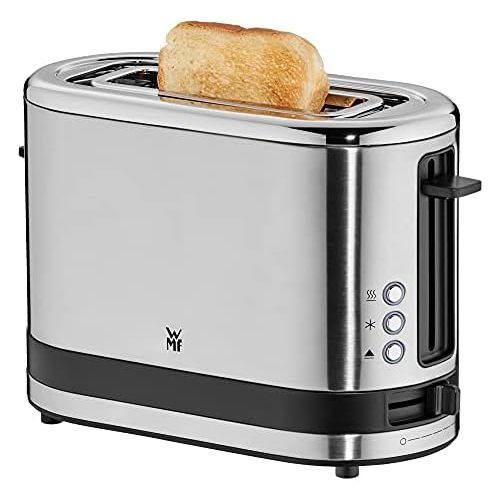 더블유엠에프 WMF KUECHENminis 1-Scheiben Toaster Langschlitz XXl-Toast Broetchenaufsatz 7 Braunungsstufen UEberhitzungsschutz 600W Edelstahl matt & 415020011 KUECHENminis 2-Eier-Kocher, Eierkocher