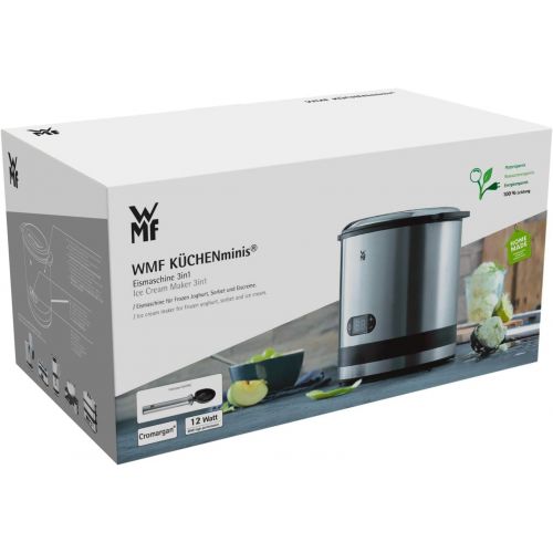 더블유엠에프 WMF KUECHENminis 3 in 1 Eismaschine, Speiseeismaschine fuer Frozen Joghurt, Sorbet und Eiscreme, Eismacher, Gefrierbehalter 300 ml, 30-Minuten-Time