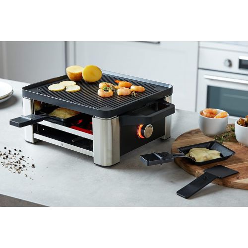 더블유엠에프 Besuchen Sie den WMF-Store WMF Lono Raclette Grill mit Pfannchen und Schiebern, Raclette 4 Personen, 870 W, edelstahl matt