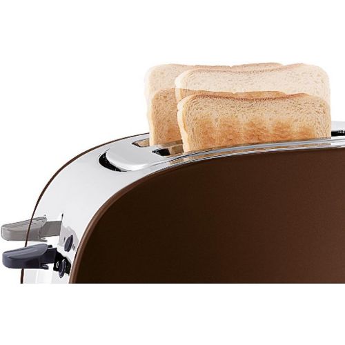 더블유엠에프 WMF TERRA Toaster Doppelschlitz Broetchenaufsatz 7 Braunungsstufen Bagel-Funktion UEberhitzungsschutz 980 W Edelstahl braun