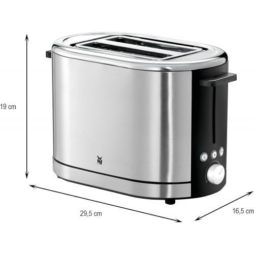 더블유엠에프 WMF LONO Toaster Doppelschlitz, XXL-Toast Broetchenaufsatz, 7 Braunungsstufen UEberhitzungsschutz 900 W Edelstahl poliert