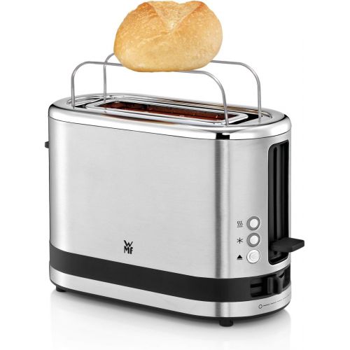 더블유엠에프 WMF KUECHENminis 1-Scheiben Toaster Langschlitz XXl-Toast Broetchenaufsatz 7 Braunungsstufen UEberhitzungsschutz 600W Edelstahl matt