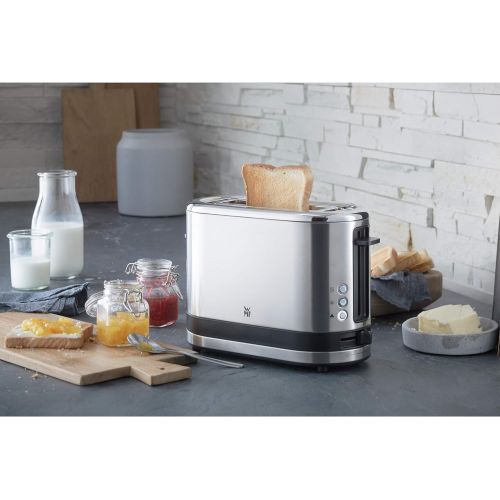 더블유엠에프 WMF KUECHENminis 1-Scheiben Toaster Langschlitz XXl-Toast Broetchenaufsatz 7 Braunungsstufen UEberhitzungsschutz 600W Edelstahl matt