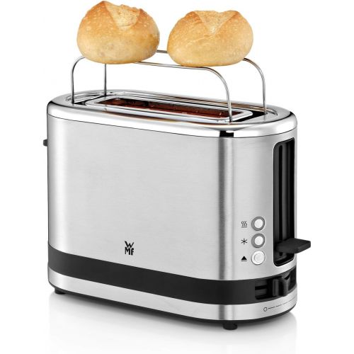 더블유엠에프 WMF KUECHENminis 1-Scheiben Toaster Langschlitz XXl-Toast Broetchenaufsatz 7 Braunungsstufen UEberhitzungsschutz 600W Edelstahl matt