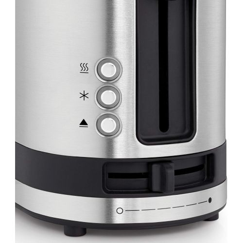 더블유엠에프 WMF KUECHENminis 1-Scheiben Toaster Langschlitz XXl-Toast Broetchenaufsatz 7 Braunungsstufen UEberhitzungsschutz 600W Edelstahl matt