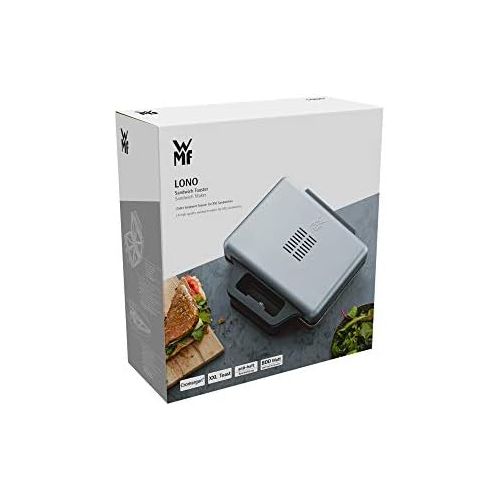 더블유엠에프 WMF Lono Sandwich Maker, Sandwichtoaster, fuer 2 Standard- oder XXL-Toasts, 2-stufige Hoehenanpassung fuer mehr Fuellung, edelstahl matt