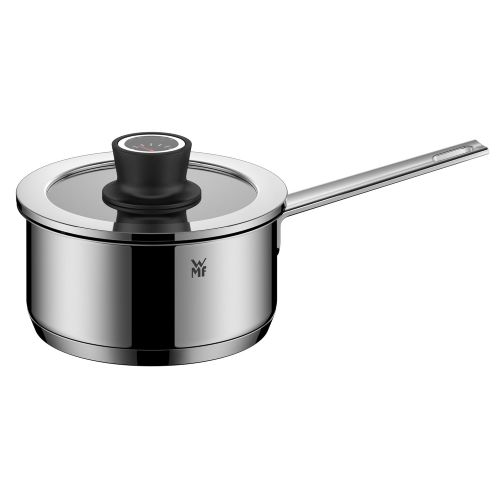 더블유엠에프 WMF VarioCuisine Topfset, 6-teilig, mit Glasdeckel inkl. Thermometer, Kochtopf, Stielkasserolle, Dampeinsatz, Cromargan Edelstahl, Silikonrand, spuelmaschinengeeignet