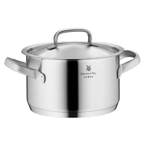 더블유엠에프 WMF Gourmet Plus Topfset 4-teilig mit Metalldeckel, Kochtopf, Cromargan Edelstahl mattiert, Innenskalierung, Dampfoeffnung, induktionsgeeignet