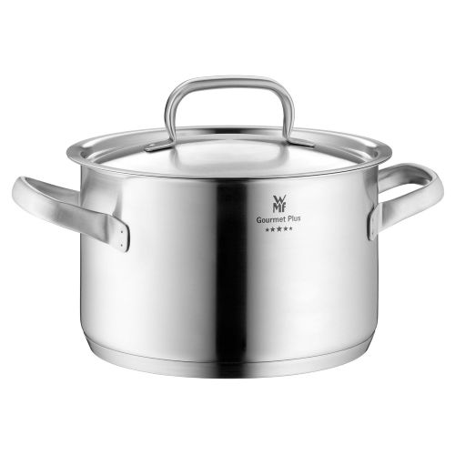 더블유엠에프 WMF Gourmet Plus Topfset 4-teilig mit Metalldeckel, Kochtopf, Cromargan Edelstahl mattiert, Innenskalierung, Dampfoeffnung, induktionsgeeignet