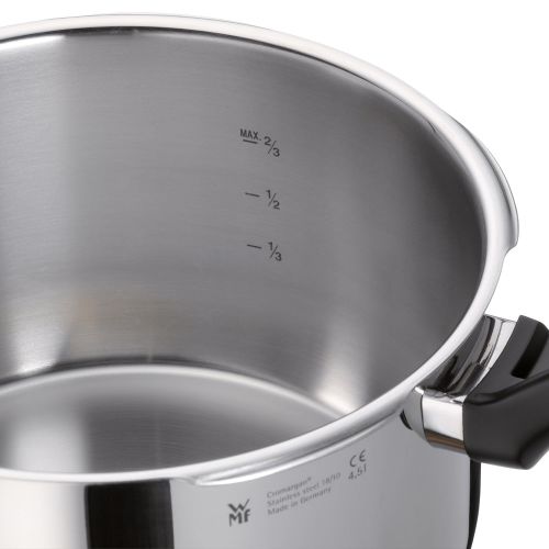 더블유엠에프 WMF Perfect Plus Schnellkochtopf Set, 2-teilig, 4,5 l und 3,0 l, Cromargan Edelstahl poliert, 2 Kochstufen, Einhand-Kochstufenregler, Flammschutz, Induktion