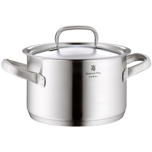 더블유엠에프 WMF Gourmet Plus Topfset 5-teilig mit Metalldeckel, Kochtopf, Stielkasserolle, Cromargan Edelstahl mattiert, Innenskalierung, Dampfoeffnung, induktionsgeeignet