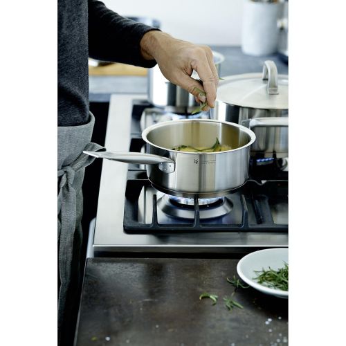 더블유엠에프 WMF Gourmet Plus Topfset 5-teilig mit Metalldeckel, Kochtopf, Stielkasserolle, Cromargan Edelstahl mattiert, Innenskalierung, Dampfoeffnung, induktionsgeeignet