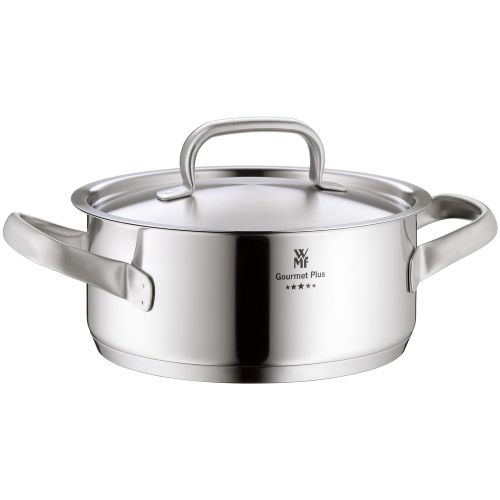 더블유엠에프 WMF Gourmet Plus Topfset 6-teilig mit Metalldeckel, Kochtopf, Stielkasserolle, Cromargan Edelstahl mattiert, Innenskalierung, Dampfoeffnung, induktionsgeeignet