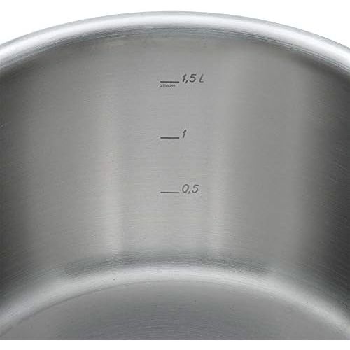 더블유엠에프 WMF Gourmet Plus Kochtopf mit Metalldeckel 24 cm, Bratentopf 4,1l, Cromargan Edelstahl mattiert, Innenskalierung, Dampfoeffnung, induktionsgeeignet