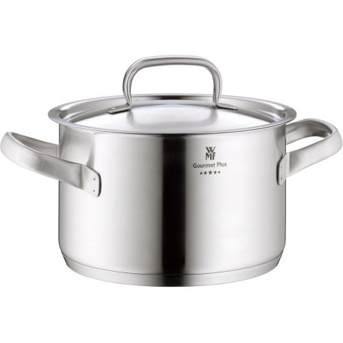 더블유엠에프 WMF Gourmet Plus Topfset 7-teilig, Cromargan Edelstahl mattiert, Toepfe mit Metalldeckel, Induktionstoepfe, Topf Induktion, Innenskalierung, Dampfoeffnung, unbeschichtet