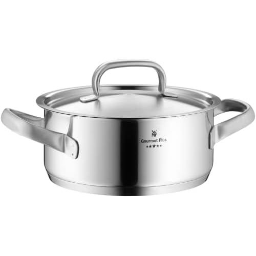 더블유엠에프 WMF Gourmet Plus Kochtopf 16cm, Metalldeckel, Bratentopf 1,4l, Cromargan Edelstahl mattiert, Innenskalierung, Dampfoeffnung, Topf Induktion, unbeschichtet