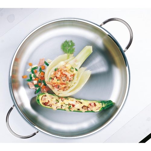 더블유엠에프 Besuchen Sie den WMF-Store WMF Profi Servier-/ Bratpfanne 20 cm Induktion, Edelstahlpfanne unbeschichtet, Cromargan Edelstahl poliert, backofenfest