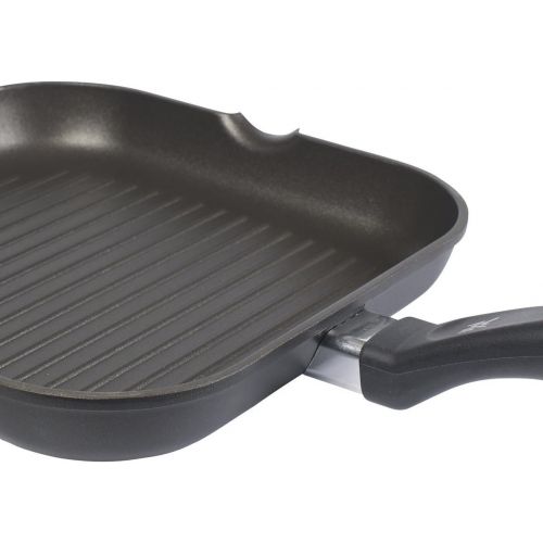 더블유엠에프 WMF Grillpfanne 27x27 cm, mit Ausguss, Aluminium beschichtet, Bratpfanne ideal zum knusprigen Braten, eckige Pfanne, Kunststoffgriff, PFOA frei