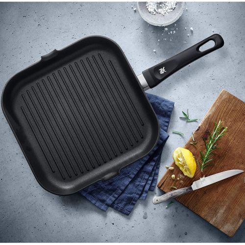 더블유엠에프 WMF Grillpfanne 27x27 cm, mit Ausguss, Aluminium beschichtet, Bratpfanne ideal zum knusprigen Braten, eckige Pfanne, Kunststoffgriff, PFOA frei