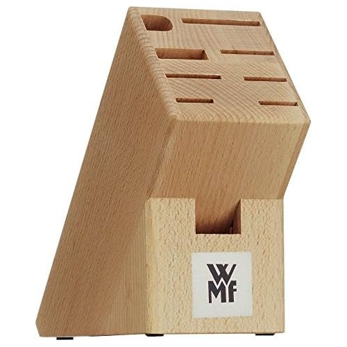 더블유엠에프 WMF Messerblock ohne Messer, unbestueckt, Holz, Buchenholz, leer, fuer 6 Messer, 1 Fleischgabel, 1 Wetzstahl, 1 Schere