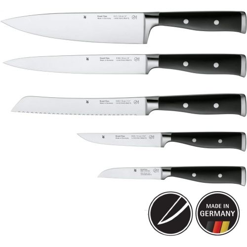 더블유엠에프 WMF Grand Class Messerset 5teilig, Spezialklingenstahl, 5 Messer geschmiedet, Performance Cut, Griff vernietet, Kuechenmesser