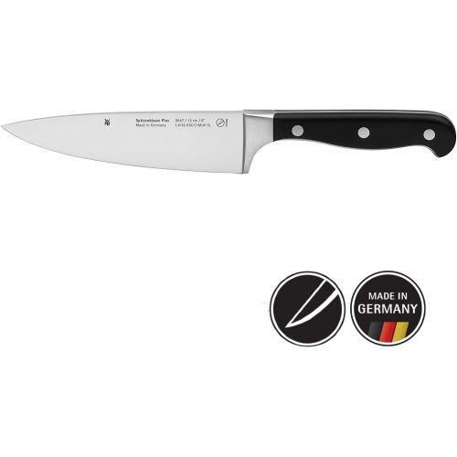 더블유엠에프 WMF Spitzenklasse Plus Kochmesser 30 cm, Spezialklingenstahl, Messer geschmiedet, Performance Cut, Kunststoff-Griff vernietet, Klinge 15 cm