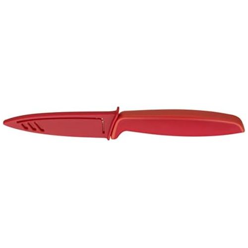 더블유엠에프 WMF TOUCH Allzweckmesser, Messer mit Schutzhuelle, Spezialklingenstahl antihaftbeschichtet, Kunststoffgriff, Klinge 9 cm, rot