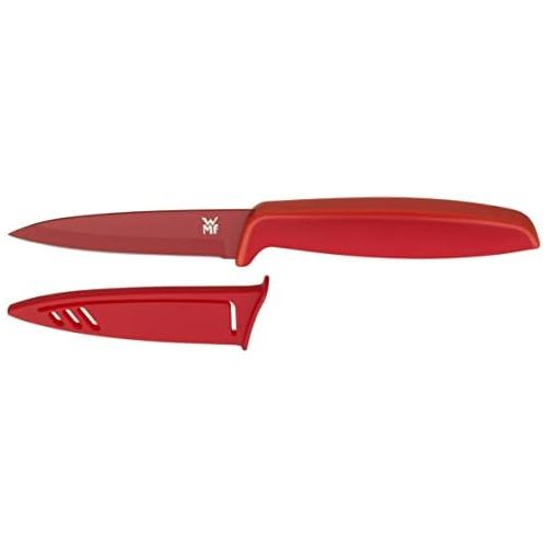 더블유엠에프 WMF TOUCH Allzweckmesser, Messer mit Schutzhuelle, Spezialklingenstahl antihaftbeschichtet, Kunststoffgriff, Klinge 9 cm, rot