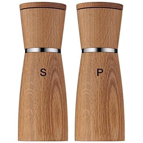 더블유엠에프 WMF Ceramill Nature Salz und Pfeffermuehle-Set, 2-teilig, unbefuellt, Holz Keramikmahlwerk, Muehle fuer Salz, Pfeffer, Chillischoten, H 17,9 cm