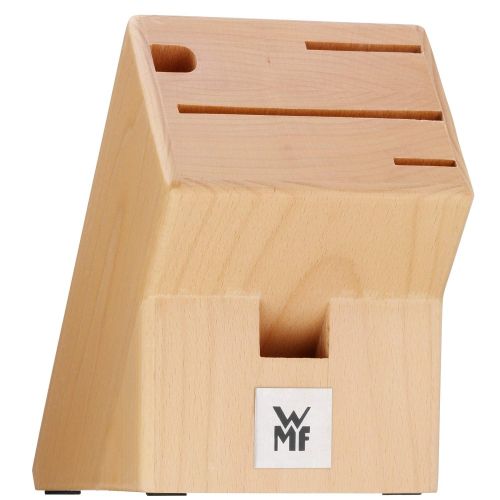 더블유엠에프 WMF Messerblock ohne Messer, unbestueckt, Holz, Buchenholz leer, fuer 3 Messer, 1 Wetzstahl