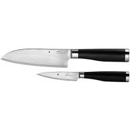 WMF Messerset 2-teilig YARI 2 Messer Kuechenmesser geschmiedet japanischer Klingenstahl 67 Lagen Pakkaholz Santokumesser Officemesser