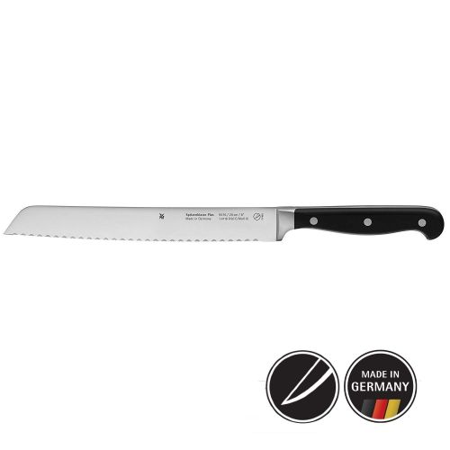 더블유엠에프 WMF Spitzenklasse Plus Brotmesser, mit Doppelwellenschliff 31,5 cm, Spezialklingenstahl, Messer geschmiedet, Performance Cut, XL-Griff, Kunststoff-Griff vernietet, Klinge 20 cm