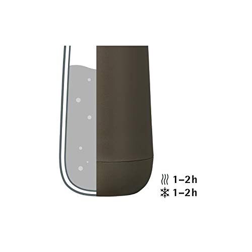 더블유엠에프 WMF Impulse Isolierbecher 350 ml, Hoehe 22 cm, Thermobecher mit Automatikverschluss, halt Getranke 1-2h warm/kalt, taupe