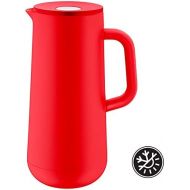 WMF Isolierkanne Thermoskanne Impulse, 1,0 l, fuer Kaffee oder Tee Druckverschluss halt Getranke 24h kalt und warm, rot