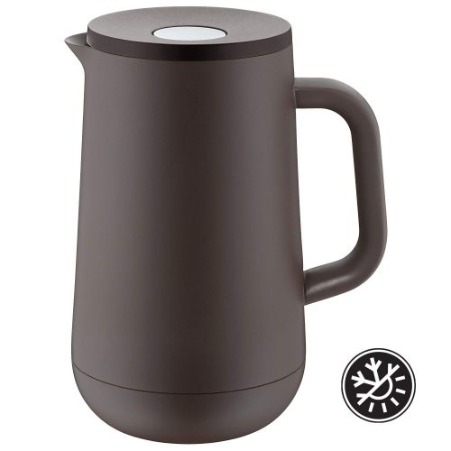 더블유엠에프 WMF Isolierkanne Thermoskanne IMPULSE taupe 1,0l fuer Tee oder Kaffee Druckverschluss halt Getranke 24h kalt & warm