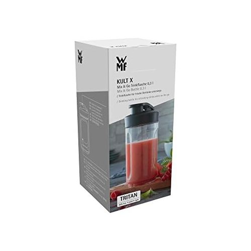 더블유엠에프 WMF Kult X Mix & Go / Kuechenminis Trinkflasche, 300 ml, Mixbehalter, Tritan-Kunststoff, BPA-frei, bruchsicher