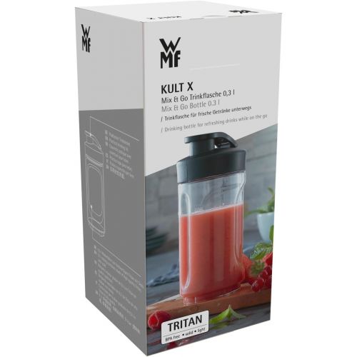 더블유엠에프 WMF Kult X Mix & Go / Kuechenminis Trinkflasche, 300 ml, Mixbehalter, Tritan-Kunststoff, BPA-frei, bruchsicher