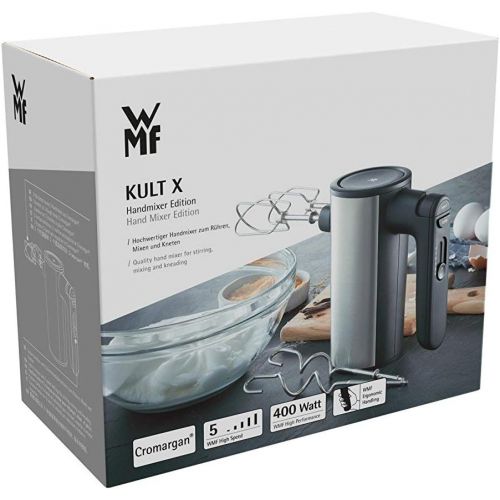 더블유엠에프 WMF Kult X Edition Handruehrer/ Quirl, 400 W, 5 Geschwindigkeitsstufen, Turbofunktion, cromargan matt, schwarz