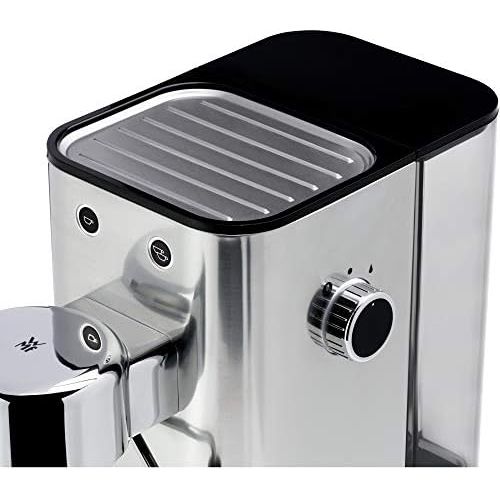 더블유엠에프 WMF Lumero Siebtrager Espressomaschine (1400 Watt, mit 3 Einsatzen, fuer 1-2 Tassen Espresso, auch fuer Pads, 15 bar, Tassenabstellflache, Milchaufschaumduese)