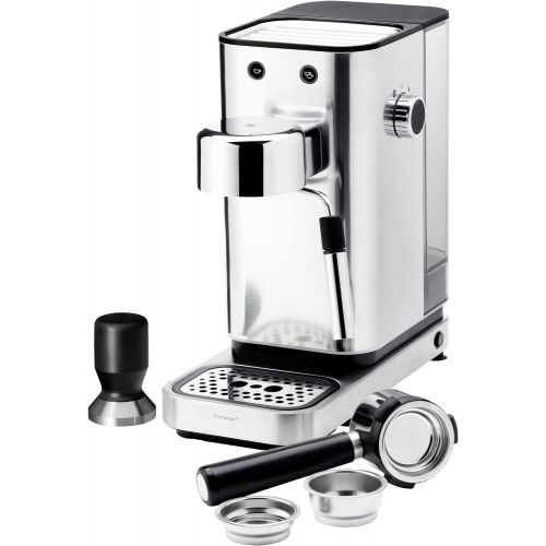더블유엠에프 WMF Lumero Siebtrager Espressomaschine (1400 Watt, mit 3 Einsatzen, fuer 1-2 Tassen Espresso, auch fuer Pads, 15 bar, Tassenabstellflache, Milchaufschaumduese)