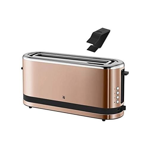 더블유엠에프 WMF Kuechenminis Langschlitz-Toaster (900 W, integrierter Broetchenwarmer, 2 XXL Brotscheiben, Auftau-Funktion) cromargan matt/graphit