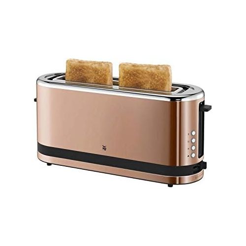 더블유엠에프 WMF Kuechenminis Langschlitz-Toaster (900 W, integrierter Broetchenwarmer, 2 XXL Brotscheiben, Auftau-Funktion) cromargan matt/graphit