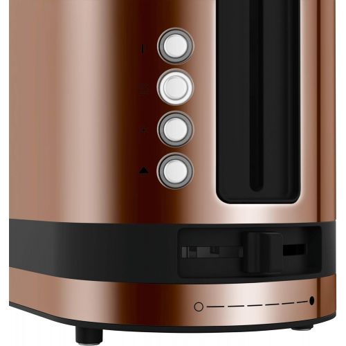 더블유엠에프 WMF Kuechenminis Langschlitz-Toaster (900 W, integrierter Broetchenwarmer, 2 XXL Brotscheiben, Auftau-Funktion) cromargan matt/graphit