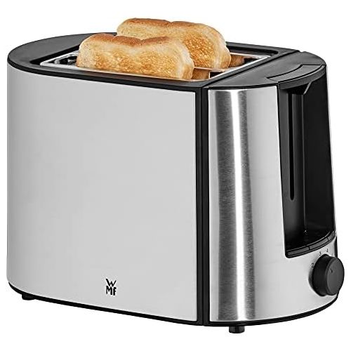 더블유엠에프 WMF Bueno Pro Toaster (870 W, Doppelschlitz, Broetchenaufsatz, 6 Braunungsstufen, Edelstahl) matt/schwarz