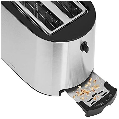 더블유엠에프 WMF Bueno Pro Toaster (870 W, Doppelschlitz, Broetchenaufsatz, 6 Braunungsstufen, Edelstahl) matt/schwarz