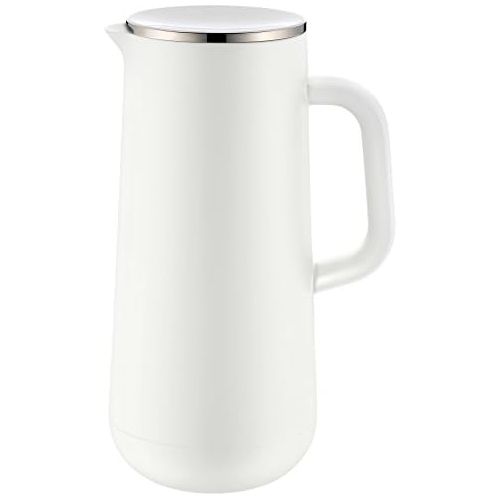 더블유엠에프 WMF Isolierkanne Thermoskanne Impulse, 1,0 l, fuer Kaffee oder Tee Drehverschluss halt Getranke 24h kalt und warm, weiss