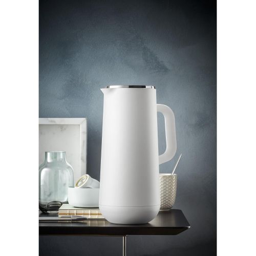 더블유엠에프 WMF Isolierkanne Thermoskanne Impulse, 1,0 l, fuer Kaffee oder Tee Drehverschluss halt Getranke 24h kalt und warm, weiss