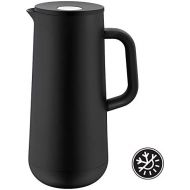 WMF Isolierkanne Thermoskanne Impulse, 1,0 l, fuer Kaffee oder Tee Druckverschluss halt Getranke 24h kalt und warm, schwarz