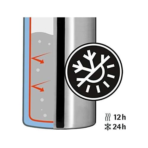 더블유엠에프 WMF Motion Isolierkanne 1,0l Cromargan Edelstahl, fuer Tee oder Kaffee, Thermosflasche mit Trinkbecher, halt 24h kalt & 12h warm