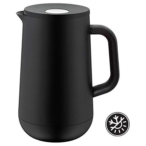 더블유엠에프 WMF Isolierkanne Thermoskanne Impulse, 1,0 l, fuer Tee oder Kaffee Druckverschluss halt Getranke 24h kalt und warm, schwarz